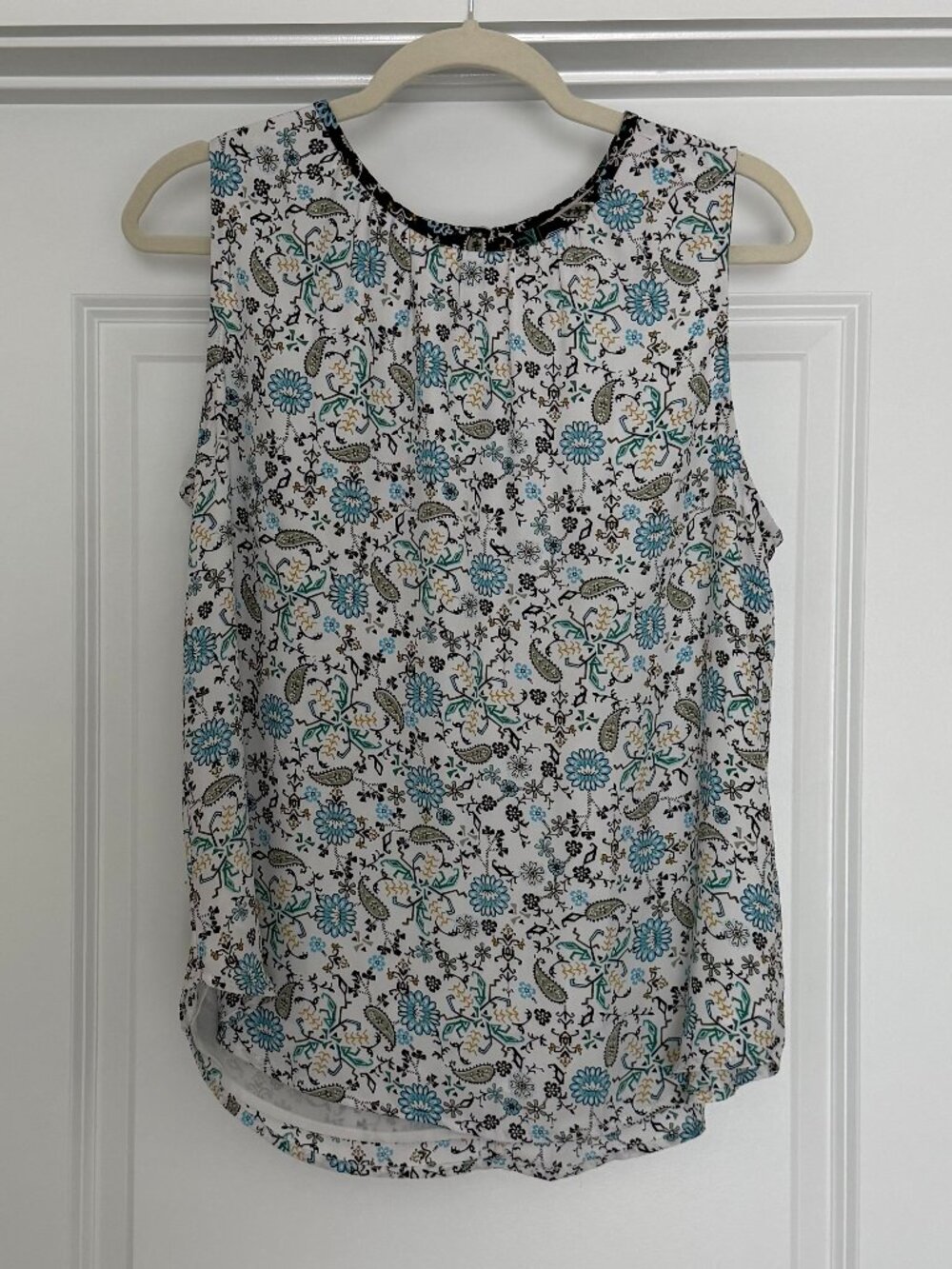 LOFT Tank Top - White, Black, Blue - Medium Good Condition